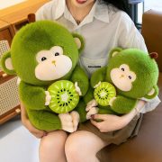 Kiwi Monkey Plush Toy - Cute Peach-Holding Monkey Stuffed Animal - Image 2