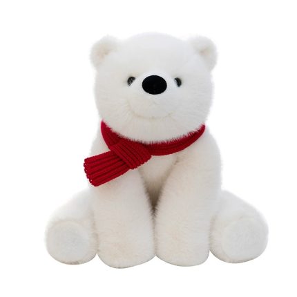 Cartoon Polar Bear with Scarf Plush Toy - Cute Teddy Bear Stuffed Animal for Kids Comfort