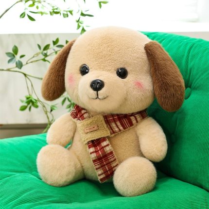 New Scarf Puppy Plush Toy - Tossable Stuffed Animal Doll for Birthday Gifts