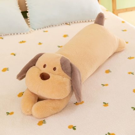 Lying Down Dog Plush Pillow - Long Stuffed Puppy for Girls Sleeping & Leg Hugging