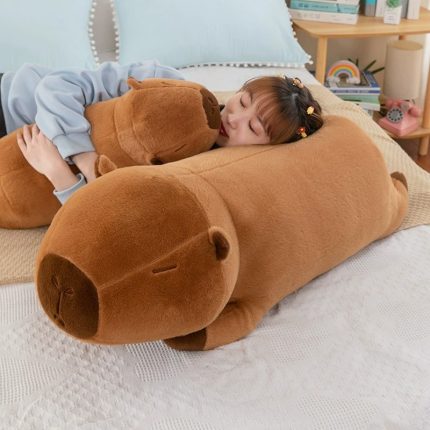 Lying Capybara Plush Pillow - Large Long Stuffed Animal for Girls Sleeping
