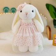 New Style Cotton Rabbit Plush Doll - Bunny with Floral Dress Stuffed Toy for Girls