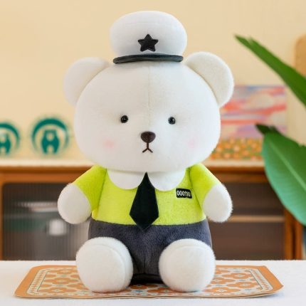 New Police Bear Plush Toy - Large Cartoon Stuffed Bear for Kids