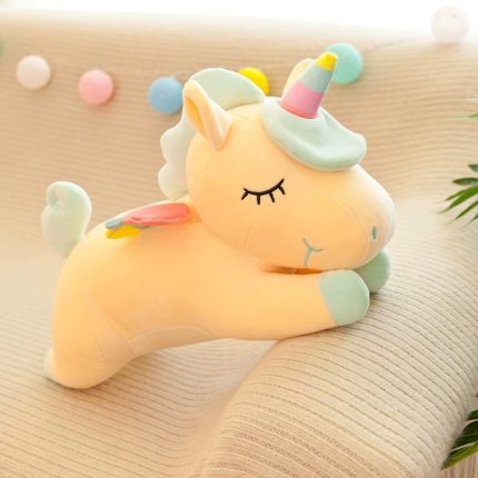 Rainbow Unicorn Plush Pillow - Sleeping Stuffed Unicorn for Cross-Border Sales