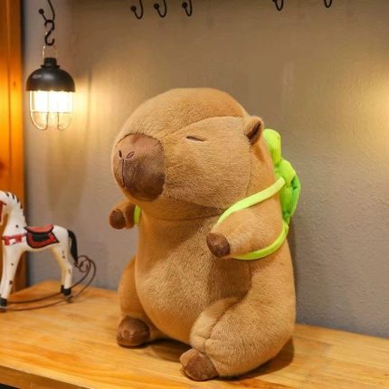 Capybara with Turtle Backpack Plush Toy - Cute Ugly Cuddly Stuffed Animal Pillow for Girls