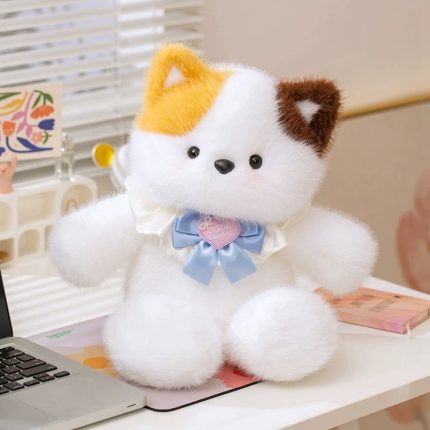 Calico Cat Plush Toy - Cute Running Cat Stuffed Animal for Sleeping & Girls Birthday Gifts
