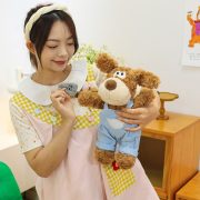 Cute Robber Dog Plush Toy - Large Stuffed Dog with Suspenders for Kids Birthday Gift - Image 2